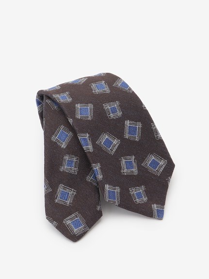 Kiton/シルクリネンスクエア小紋タイ/ネクタイ